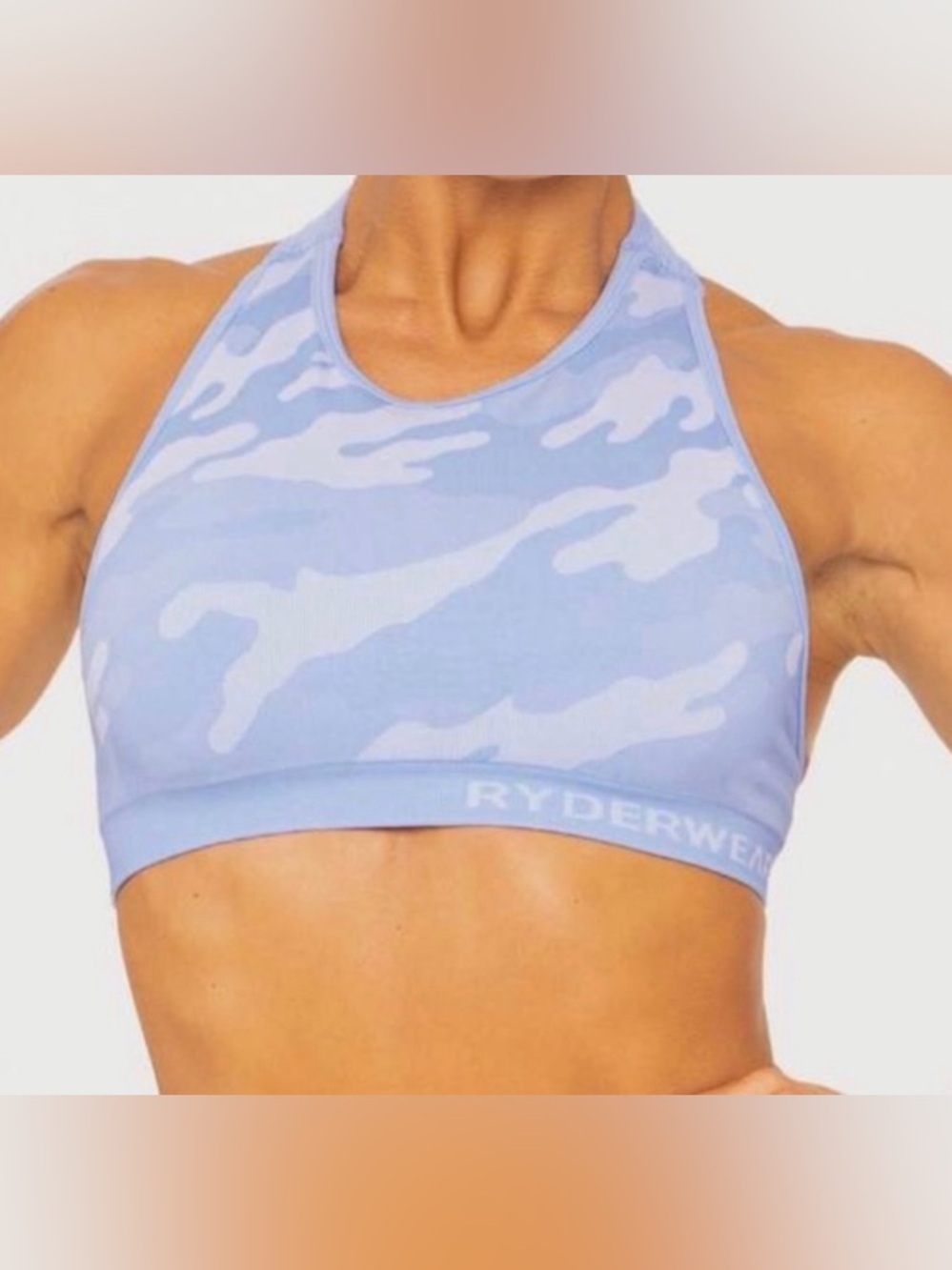 Ryderwear Women's Purple Camo Seamless Sports Yoga No Pads Sz Lg No Tag